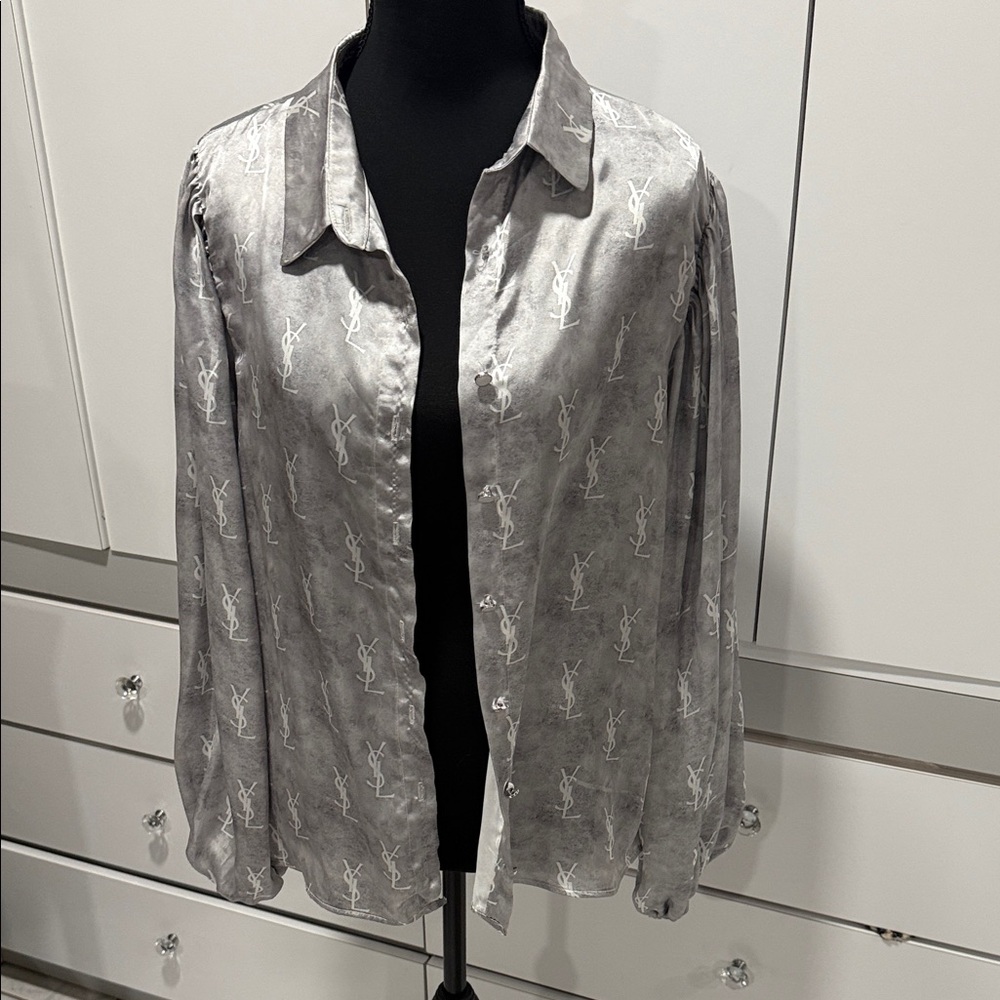 Stylish Gray Button Down Shirt